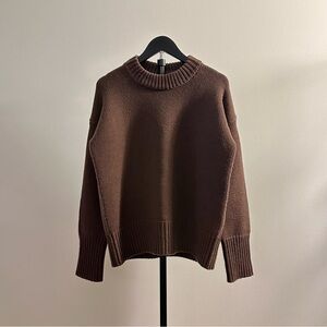 La Ligne Marin Brown Wool Cashmere Oversized Chunky Knit Sweater Size S
